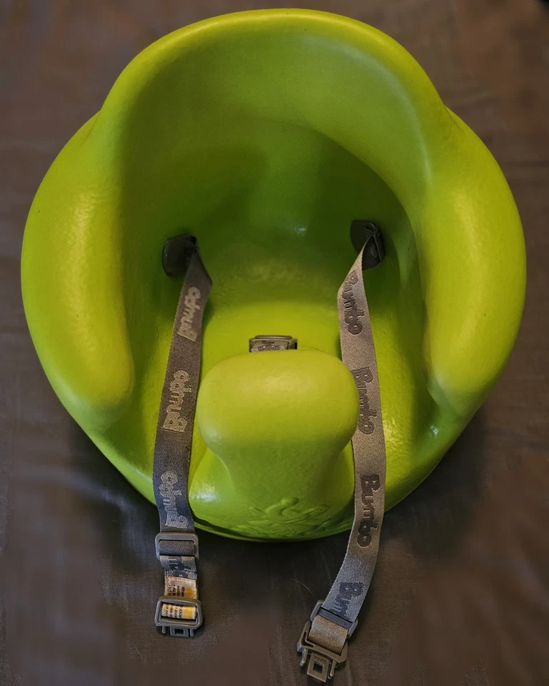 Asiento de piso para bebé Bumbo silla para sentarse con arnés ajustable, verde lima Foto 2 de 4