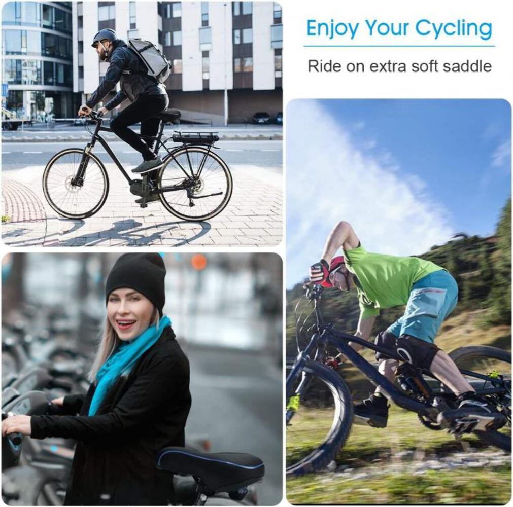 Sella Bici Ergonomica Morbida Con Riflettore | Sellino Imbottito Universale Per MTB E City Bike - 3