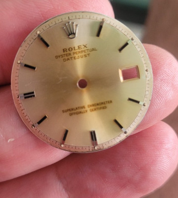 Rolex 100% Original vintage 36mm pie pan 1601 dial,Silver turned  TROPICAL  !