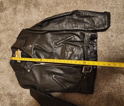 Vintage Schott Bros Perfecto 613 Black Leather Biker Jacket