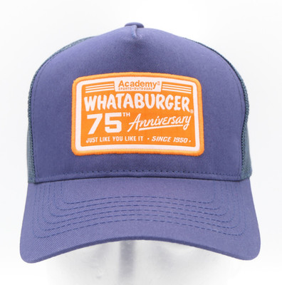 Academy Sports x Whataburger 75th Anniversary Mesh Snapback Hat Cap Blue  w/ Tag