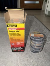 16 Rolls Black Electrical Tape 3M Scotch 06133 Super 33 Vinyl 3/4" x 52 '