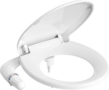 17" Bidet Toilet Seat Non-Electric Bidet Attachment with Self-Cleaning Nozzles