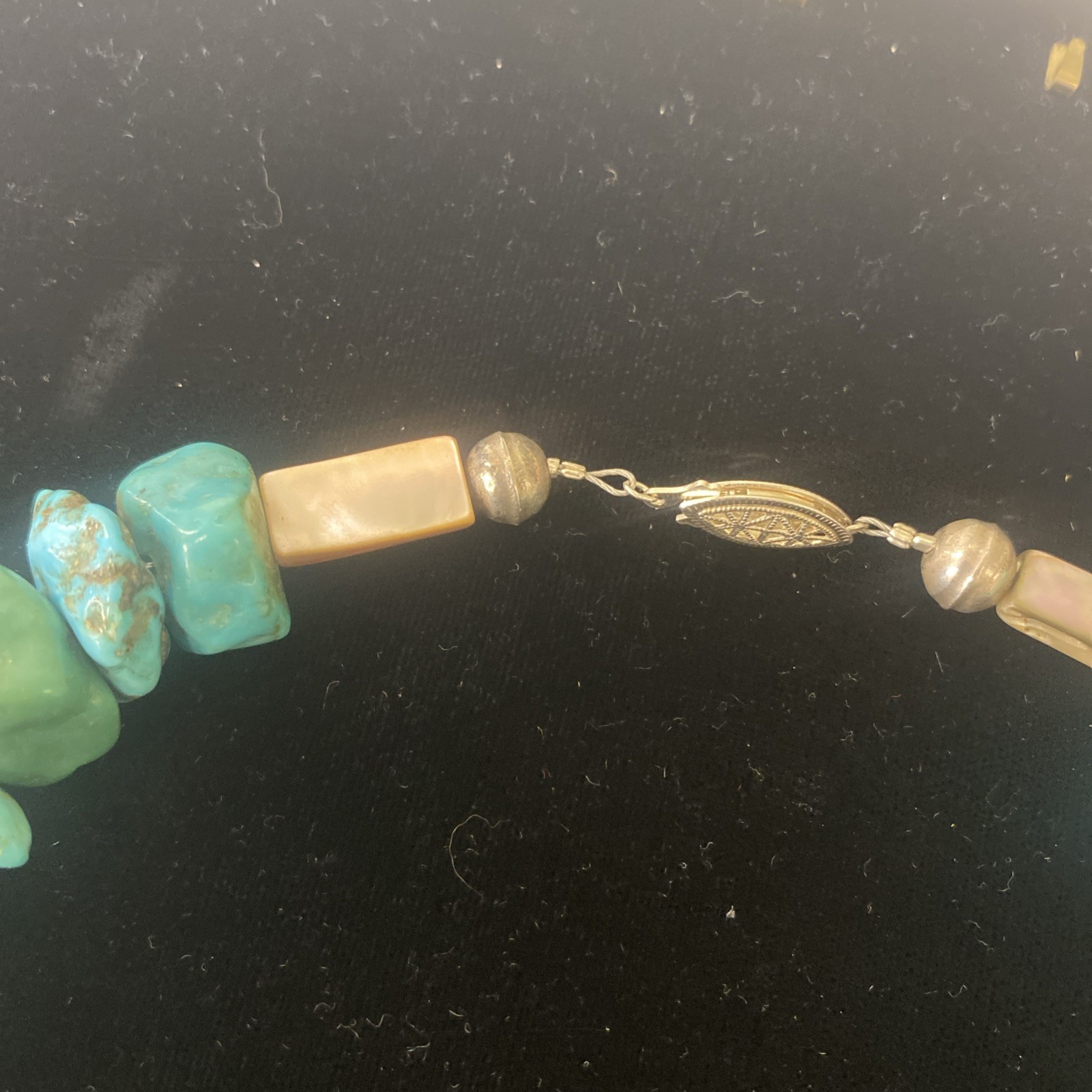 Beautiful Large Stone Chip Turquoise Necklace 18 … - image 2