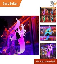 Halloween Ghost Inflatable Outdoor Decor 6 FT Colorful With LED Lights