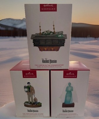 Hallmark HAUNTED MANSION S/3 Coffin & Caretaker & Constance Hatchaway~NEW!!