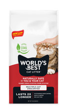 WORLD'S BEST CAT LITTER Multiple Cat Unscented - Natural Ingredients