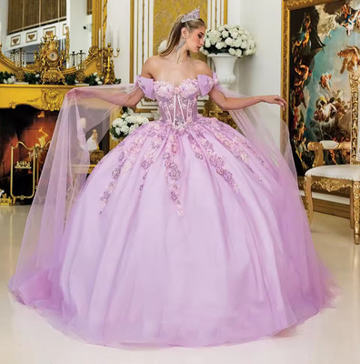 Fancy Quinceanera Dresses for Girls Bow Appliques Off the Shoulder Sweetheart