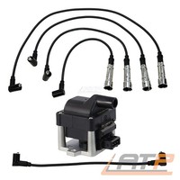 ZÜNdspule+ZÜNdkabelsatz 4-TEILIG FÜR VW Lupo 6X 6E 1.0 Polo 6N 6N1 1.0