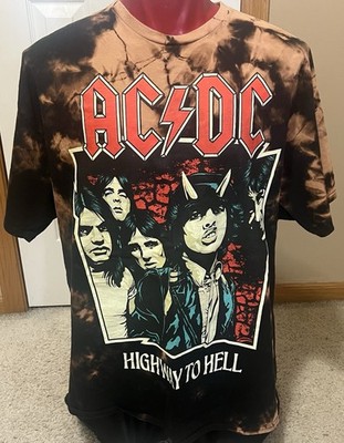 AC/DC Highway To Hell Tie Dye Heavy Metal Rock Tee T-Shirt Men s Size 2XL NEW