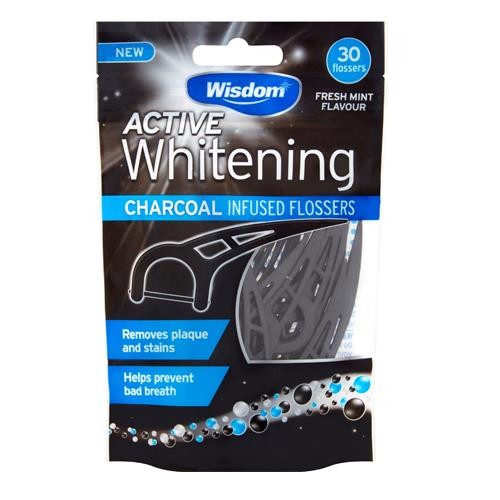 Wisdom Charcoal Active Whitening Floss Harps - Per Pack Of 30 - Image 3