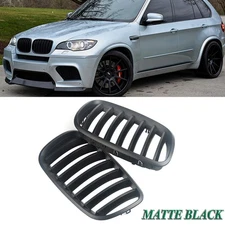 Matte Black For BMW 2007-2013 X5 X6 E70 E71 Front Bumper Kidney Grille Grill
