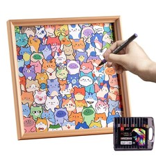 DIY Wooden Cat Puzzle Frame Jigsaw Puzzle Decor Kit For Cat Lover