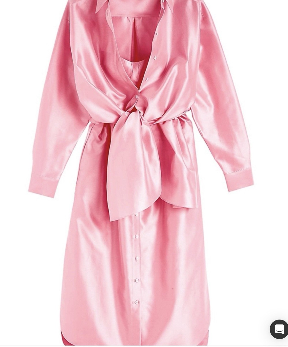 rosie assoulin pink dress Rosie Assoulin Bustino button-down dress