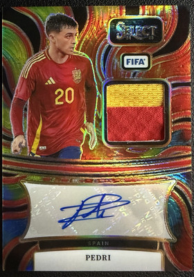 Pedri 2024-25 Panini Select FIFA Tie-Dye Auto Patch /25 Spain AM-P