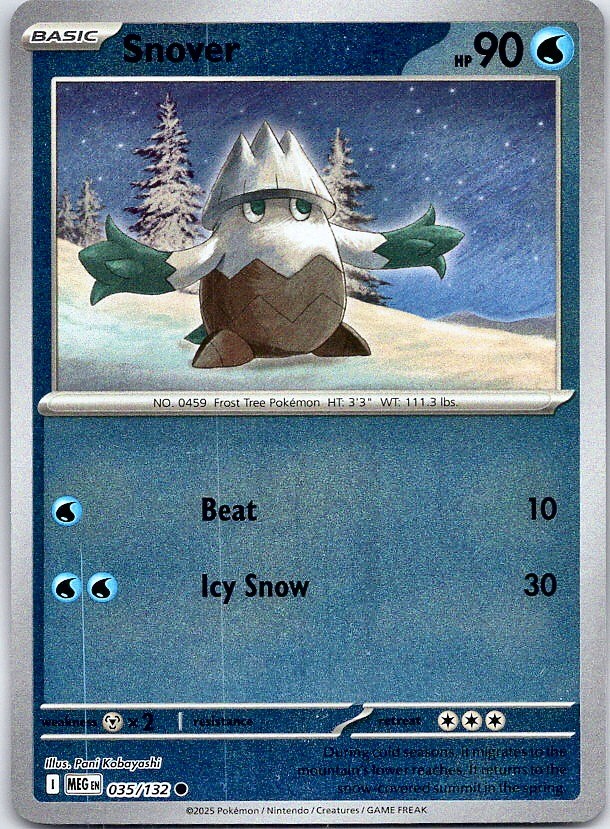 Snover - Mega Evolution (NM) Reverse Holo 35/132 Water Basic #459