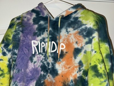 RIPNDIP Hoodie Mens L Multi-color Tie Dye Save The World Skater Rip N Dip Large