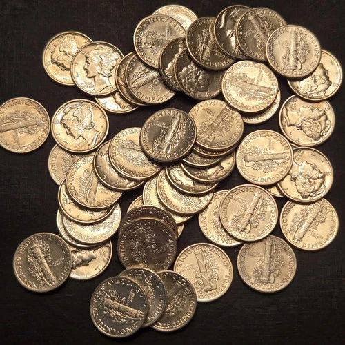✯ Estate Coin Lot Mercury Silver Dimes UNC+ MS++ BU ✯ 90% Silver RARE ✯