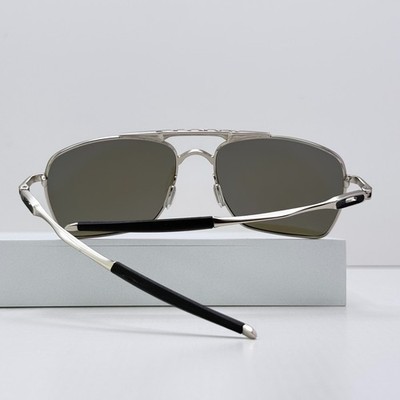 Oakley Deviation Sunglasses Silver Frame Sapphire Lens  display picture 1