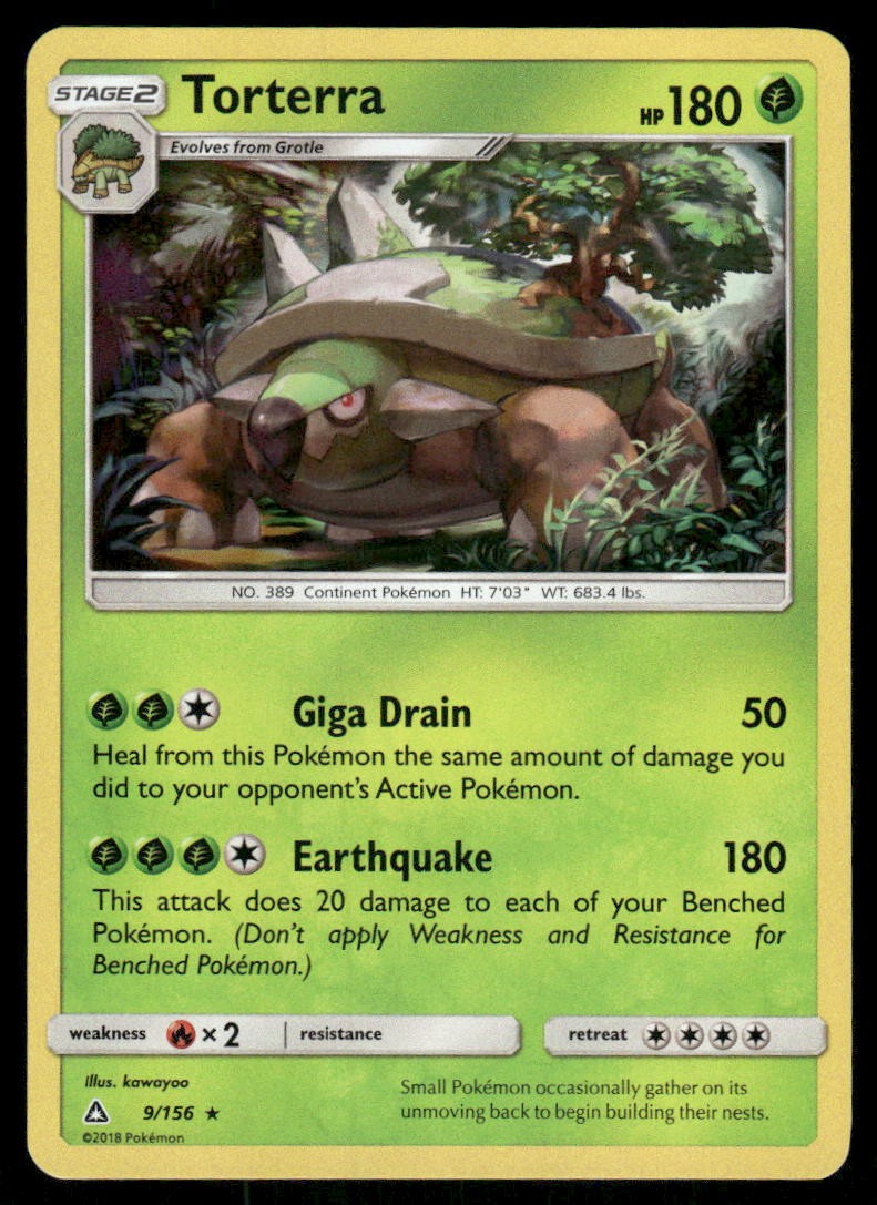 Torterra 9/156 Holo Rare Ultra Prism Pokemon Holo Near Mint