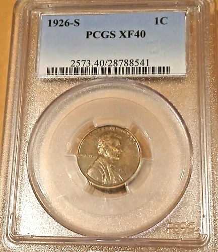 1926-S LINCOLN CENT PCGS XF40