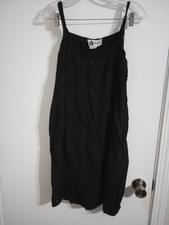 FLOWER, Size Medium Solid Black, 100% Rayon Sleeveless, Fashion Mini Dress