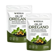 2 Pack Resilia Oil Of Oregano 6000mg With Black Seed Oil Softgels   60 Capsules