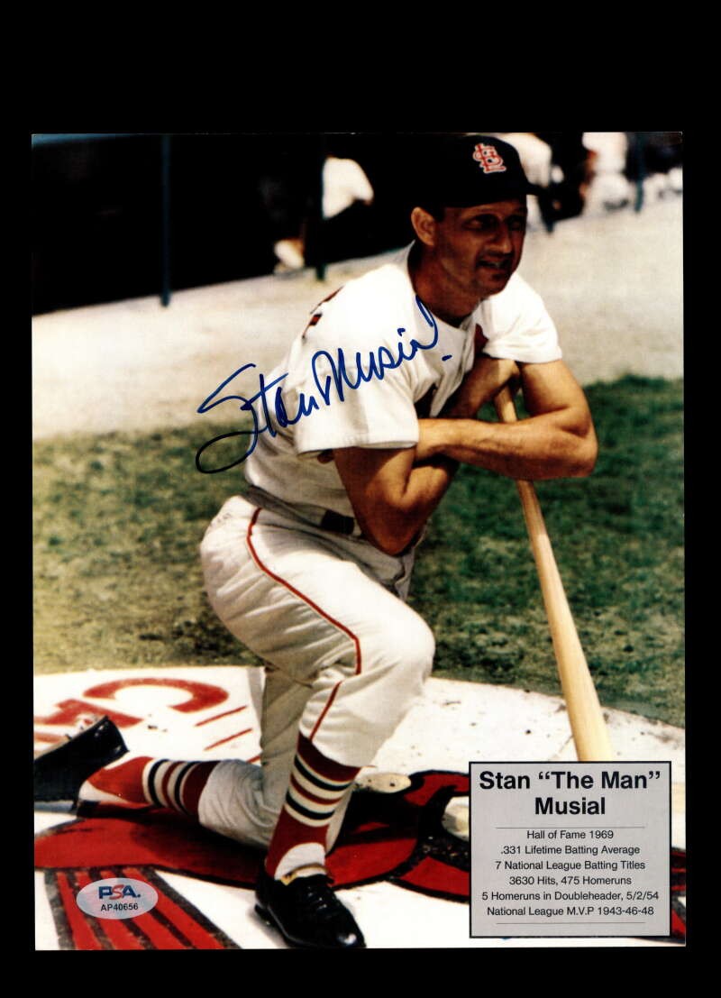 Stan Musial PSA DNA Autograph 8x10 Photo Signed Cardinals