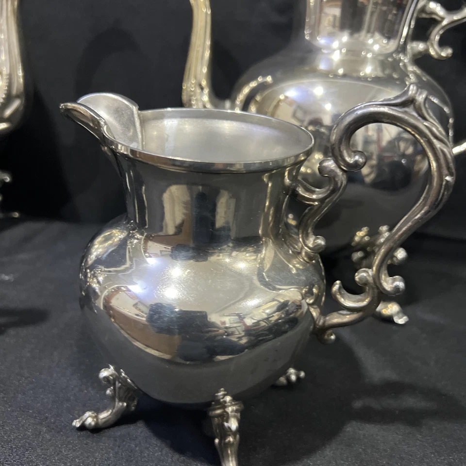 Conjunto de chá/café vintage prata 1883 banhado a prata conjunto com 4 peças - Imagem 2 de 4