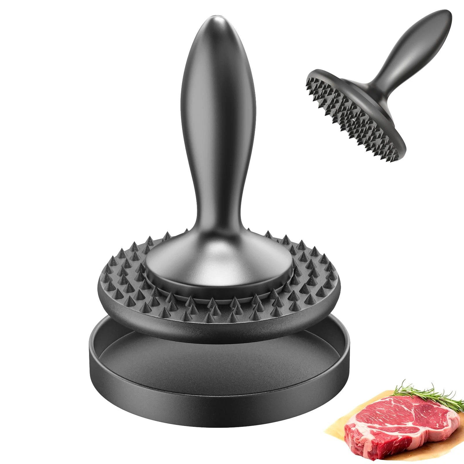 3 in 1 Meat Tenderizer Tool - Meat Mallet, Dual-Sided Kitchen Pounder for Ten...