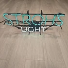 Vintage Stroh's Light Beer Neon Hanging Bar Light Sign