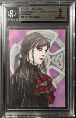 Once Bitten Sketch Card Patricia Ross Art of The Vampiress BGS 9