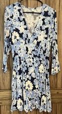 Old Navy Women’s Blue Floral Long Sleeve Wrap Dress Size S