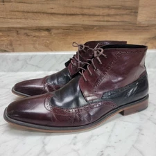 ASHER GREEN Mens Size 11 Wingtip Oxford Shoes Leather Dress High Top Black Brown