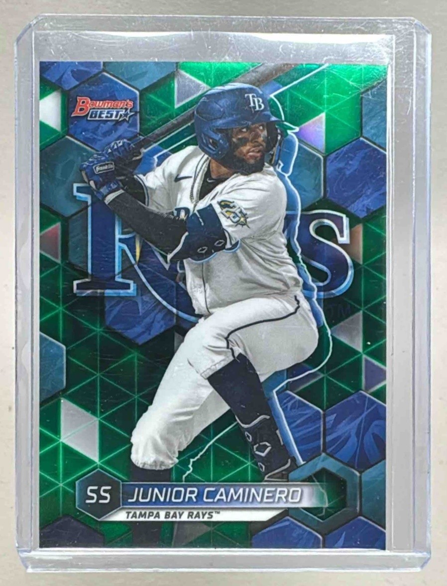 Junior Caminero 2023 Bowman's Best #TP-18 Green Refractor Top Prospects /99