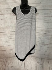 Love Chelsey Women's Dress Sleeveless Striped White / Black Size 1X