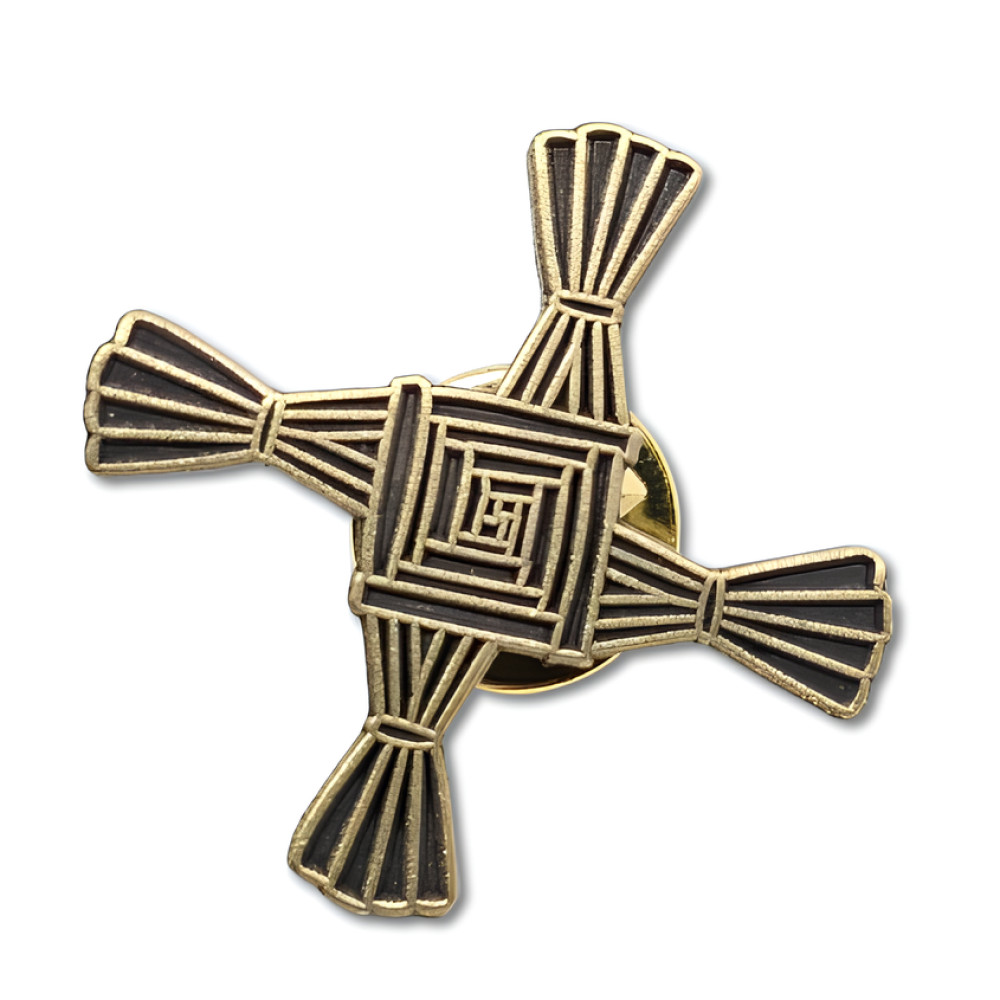 Brigid's Cross Pin Badge Classic Brooch Eire St Brigid Kildare Bronzed Jewellery