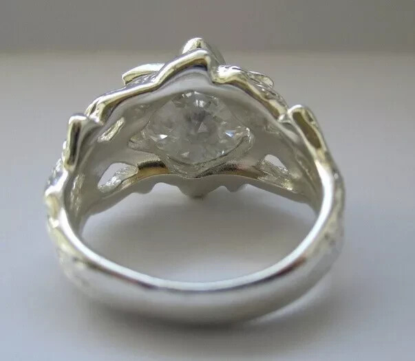 Designer silver ring with stone solid 925 silver … - image 9