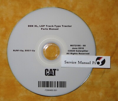 M0072166EN Caterpillar D6N XL LGP Track-Type Tractor Parts Manual Book CD NJN