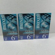 Maxell GX-SILVER Blank Video Cassette 6 Hours T-120 VHS Recording Lot of 3
