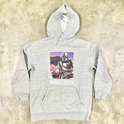 Star Wars Mandalorian Hoodie YOUTH Sz XL (14-16) Gray Sweatshirt