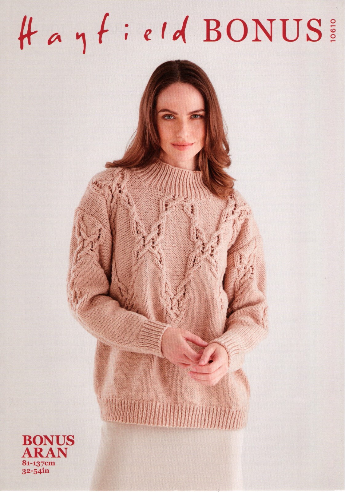 Hayfield Bonus Aran Knitting Pattern - 10610 Ladies Sweater