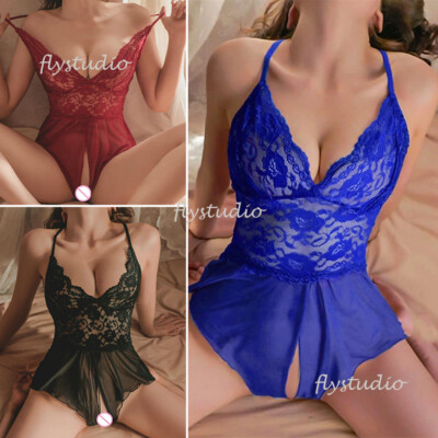 Women's Sexy-Lingerie Babydoll Sleepwear Underwear Lace Dress G-string  Nightwear