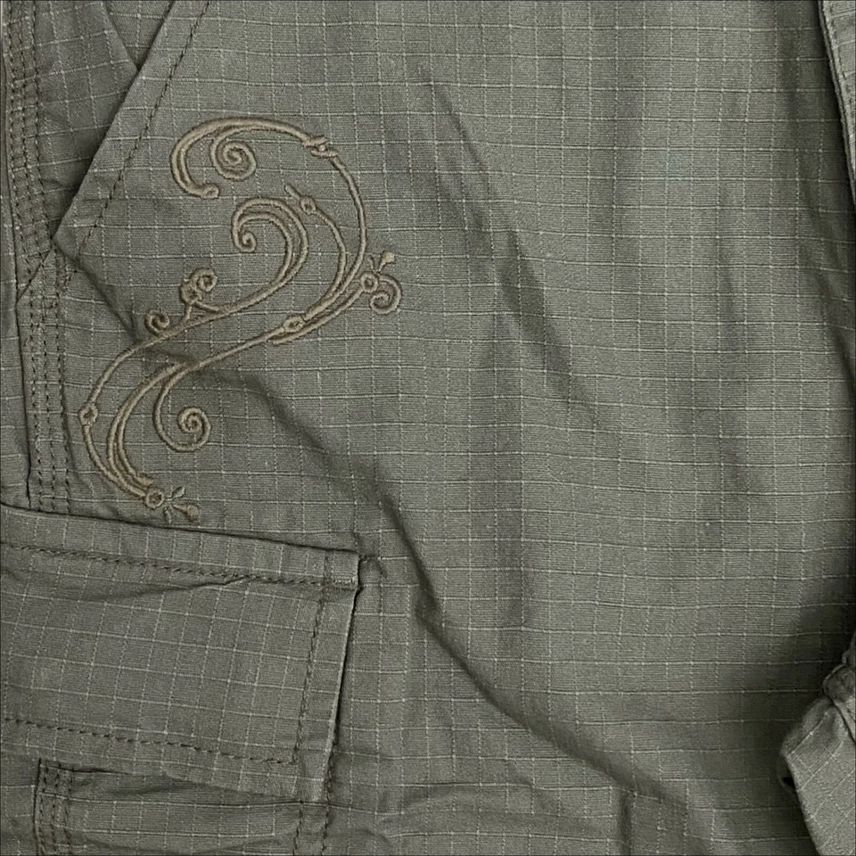 Pantalones Capri Carhartt Niños Niña’s 10 Verde Bordado Cómodo Pantalones Cortos Largos Carga Foto 3 de 4