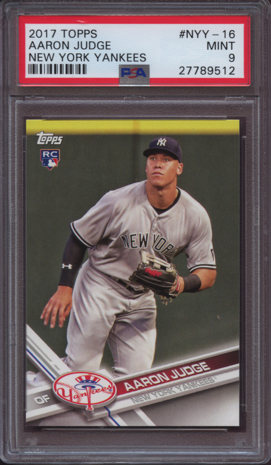 2017 Topps New York Yankees NYY-16 Aaron Judge PSA 9 Mint RC view 7