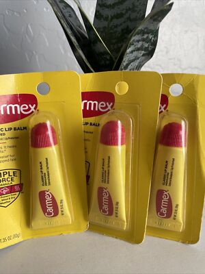 Lot Of 3 Carmex Classic Lip Balm Medicated Triple Force Formula New & Unopened