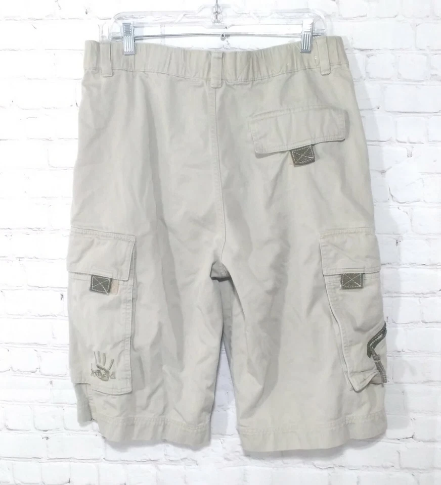 Vintage Mudd Khaki Cargo Shorts Beige Men's Size 32 Baggy  Foto 2 de 4