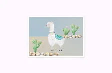 Llama Animal Art Print Poster Cute Children Kids Wall Art Cartoon ID ART103
