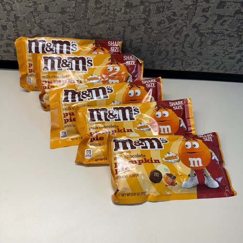 M&M’s Pumpkin Pie Milk Chocolate Candy Share Size 2.47 oz, LIMITED EDITION, 5ct