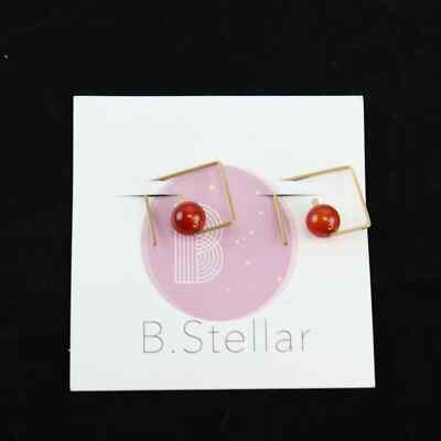 B. Stellar, Millie, 14K Gold Fill Modern Square Earrings MSRP $45.00